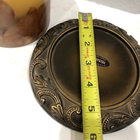 4”x4” Candle With Decorative Vintage Style Base - Picture 4 of 5